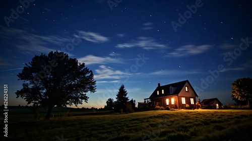 a house in a field © KWY