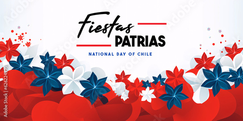 Chile Independence Day. Happy National Holiday Fiestas Patrias. September 18 Background Design. photo