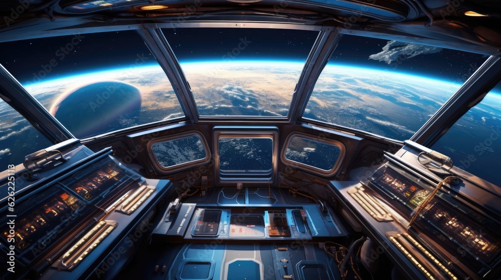 Beautiful view of the earth from space. Generative AI	
