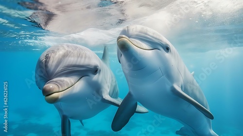 dolphins swimming in the water © KWY