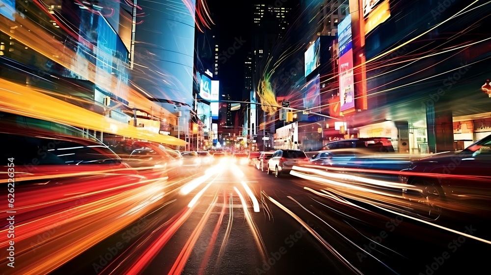 Obraz premium a busy street at night