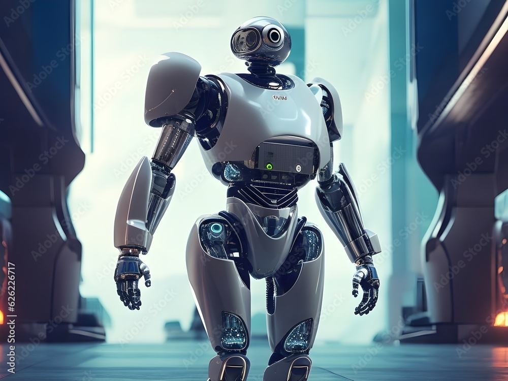 Robot cyborg soldier, futuristic robot, robot world