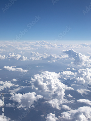 snow mountain and clouds