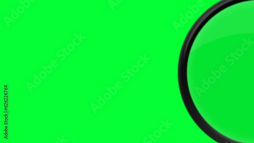 magnifier background and 2d animation, green screen
