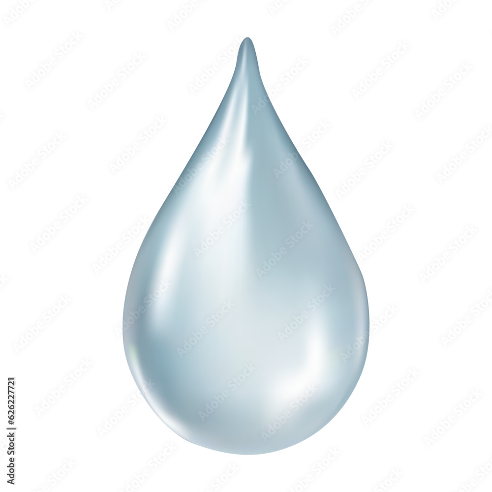 Drop of water with tick 3d. Liquid, drinking, rain, drinking water. Save the water. Beverage concept. Vector illustration Drop of water with tick 3d. Liquid, drinking, rain, drinking water. Save the water. Beverage concept. Vector illustration