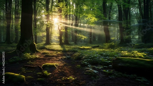 a person walking in a forest