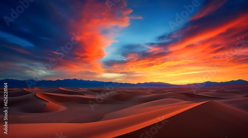 a desert landscape with a sunset © KWY