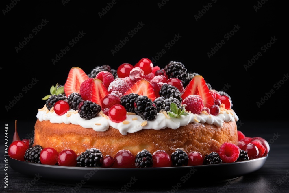 Tasty cake with fruits Tasty cake with fruits