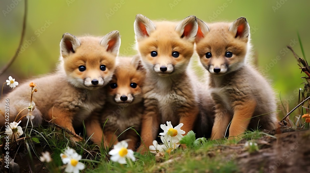a group of small foxes