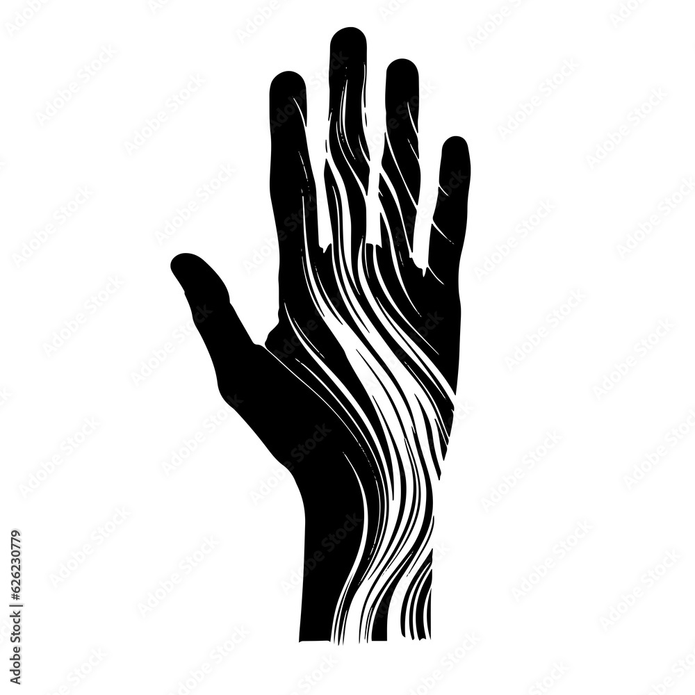 Obraz premium Human Hand Symbol Tattoo Print Lifeline Logo