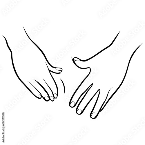 Massage Techniques Line Drawing.