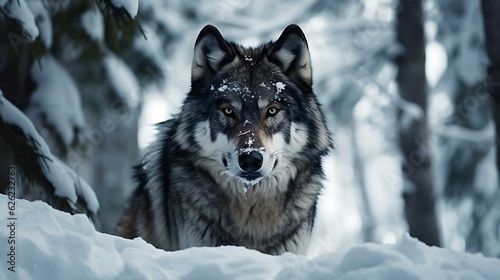 a wolf in the snow