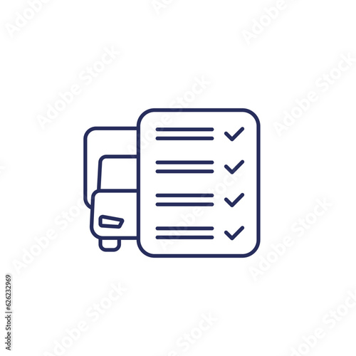 car maintenance line icon with a truck