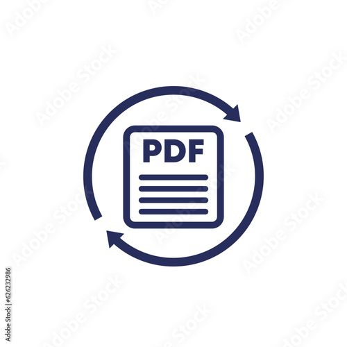 convert to PDF file icon on white