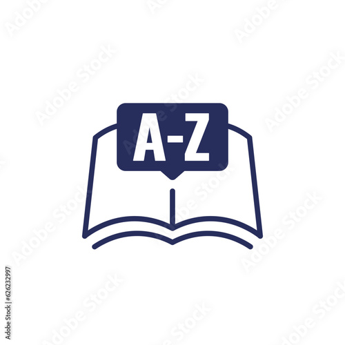 dictionary or vocabulary book icon photo
