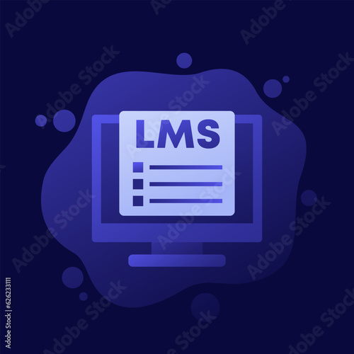 LMS icon, Learning Management System, vector design