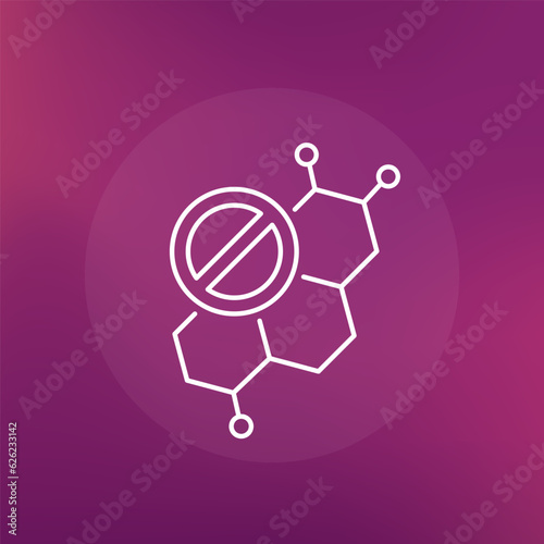 no hormones icon in line design
