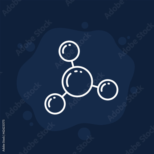 Ammonia, NH3 molecule line vector icon photo