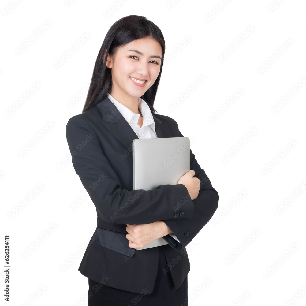 lifestyle business people holding laptop computer on office desk , business concept , isolated on a transparent background lifestyle business people holding laptop computer on office desk , business concept , isolated on a transparent background