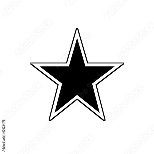 black star on white