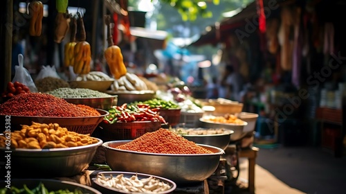 a market with various foods