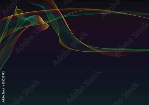 art and illustration, abstract background, luxury wave line on dark background with glitter light effects elements. magic glowing flare transparent light effect. elegant shapes and space for your text