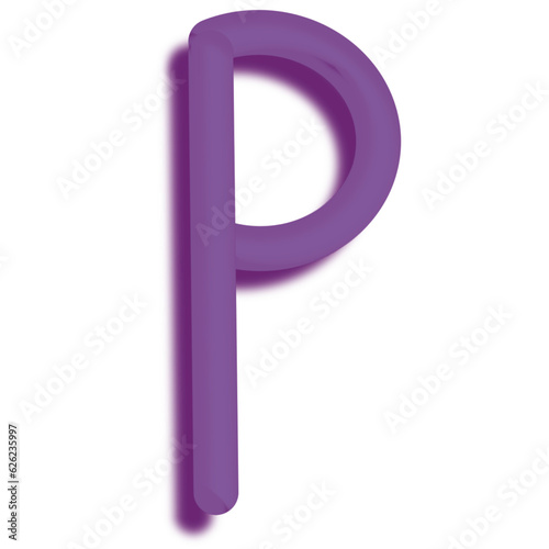 Uppercase English alphabet 3D model is self-drawn.
