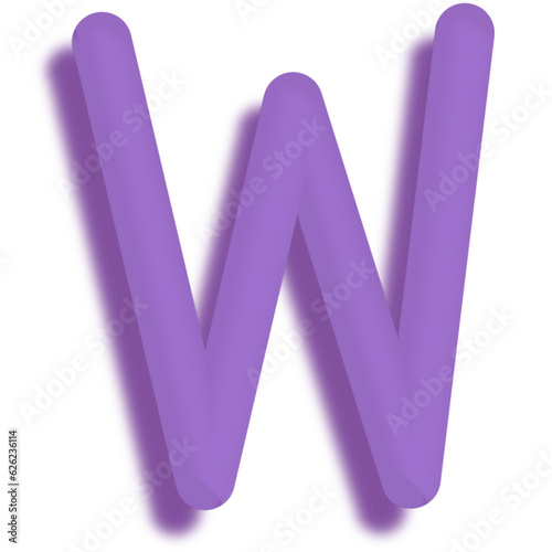 Uppercase English alphabet 3D model is self-drawn.
