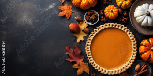 Traditional american homemade pumpkin pie