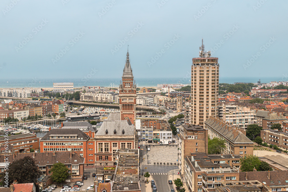 the city of Dunkirk seen from the top of the belfry