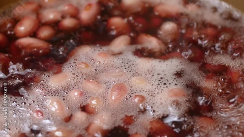 小豆を茹でる動画。 photo