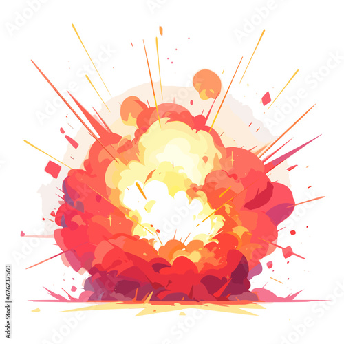 Cartoon bomb explosion. Explosion cloud vector illustration