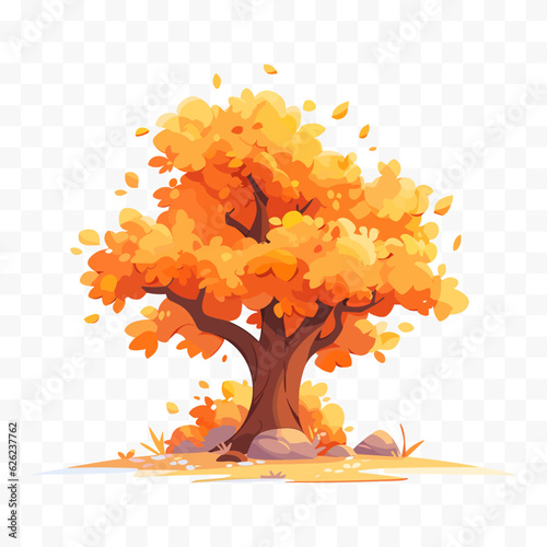Autumn tree vector illustration. Autumn season. Tree isolated