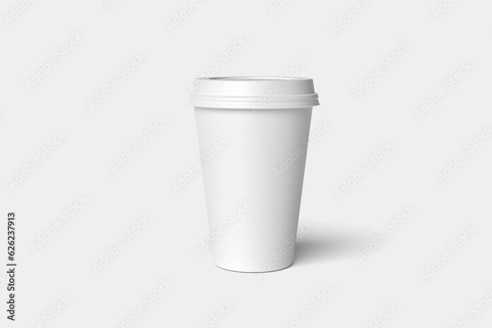 Blank white takeaway coffee cups mockupon white background Blank white takeaway coffee cups mockupon white background
