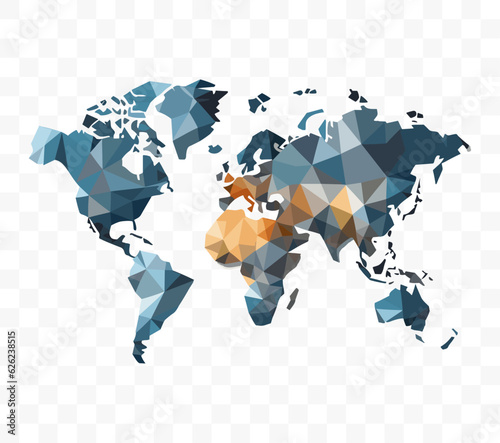 World map vector illustration isolated on white background