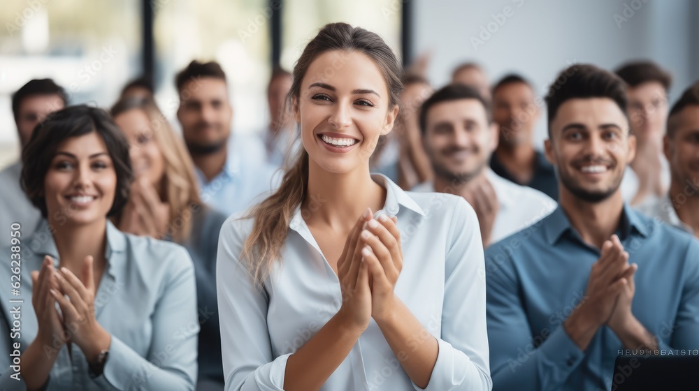 Team and employees clapping hands for success, Support, Achievement and diverse group of people applauding together in business meeting Team and employees clapping hands for success, Support, Achievement and diverse group of people applauding together in business meeting