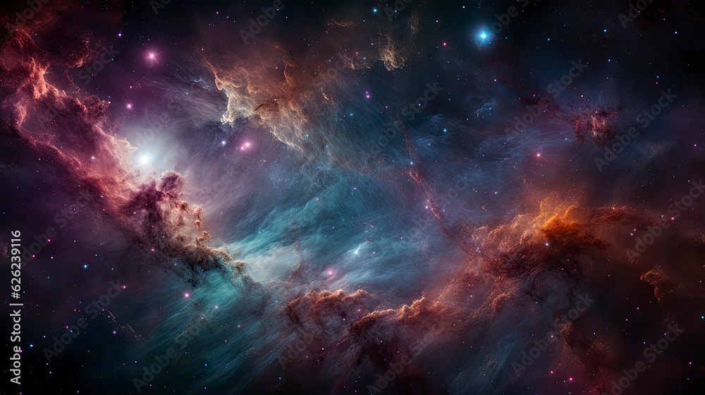 Colorful Space Galaxy cloud nebula background, Generative AI Colorful Space Galaxy cloud nebula background, Generative AI