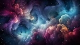 Colorful Space Galaxy cloud nebula background, Generative AI