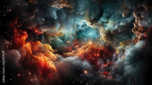 Colorful Space Galaxy cloud nebula background  Generative AI