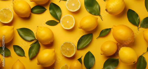 juicy yellow food sweet background summer fruit fresh healthy lemon natural. Generative AI.