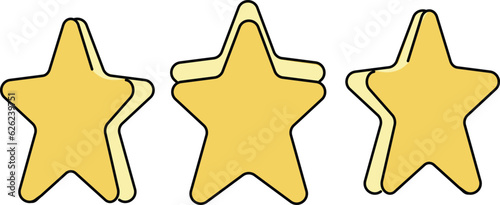 3 stars stikers pack rating design vector illustration
 photo