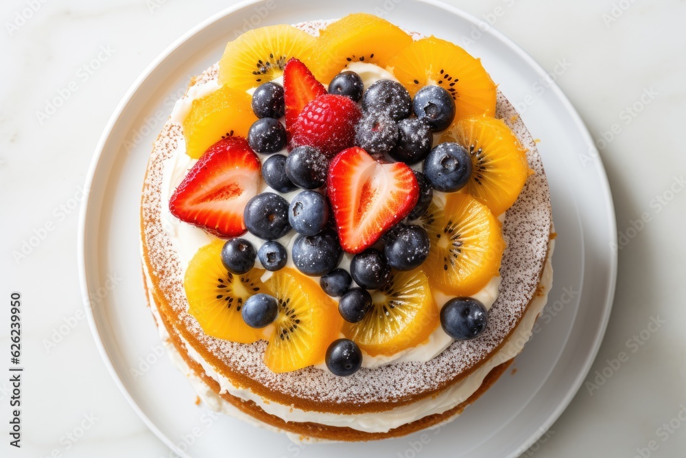Tasty cake with fruits Tasty cake with fruits
