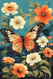 butterfly and flowers