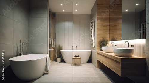 3D Render Bathroom Concept  Creating a Beautiful and Relaxing Clean Home  Design for the Bathroom Ideas and Resident s Relaxation in Day Light