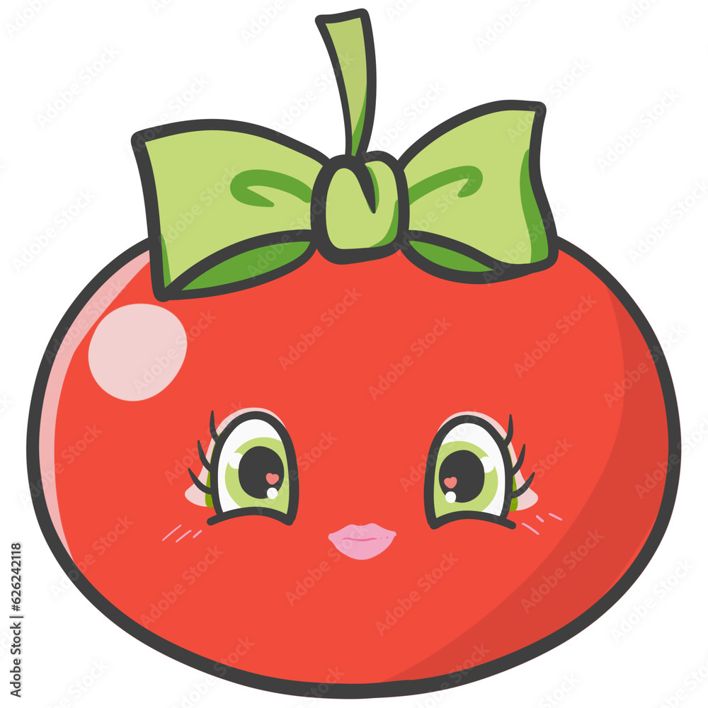 illustration red tomato cartoon isolated on white for decoration illustration red tomato cartoon isolated on white for decoration