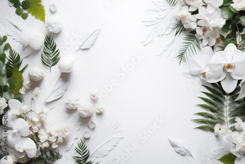 white background spring wedding blossom floral beautiful flower celebration invitation nature. Generative AI.