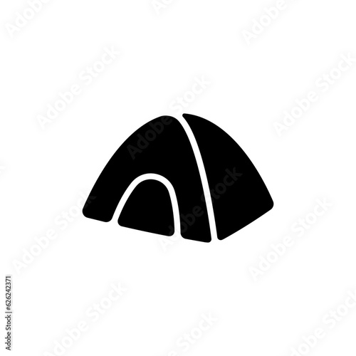 Camping tent icon.Flat silhouette version.