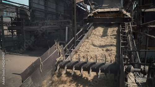 A sugarmill producing sugar in Uttar Pradesh, India.