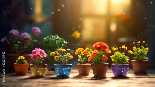 Radiant Garden Haven: Flowers Basking in Sunlight