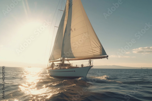 Sailboat Amidst the Waves © AIproduction